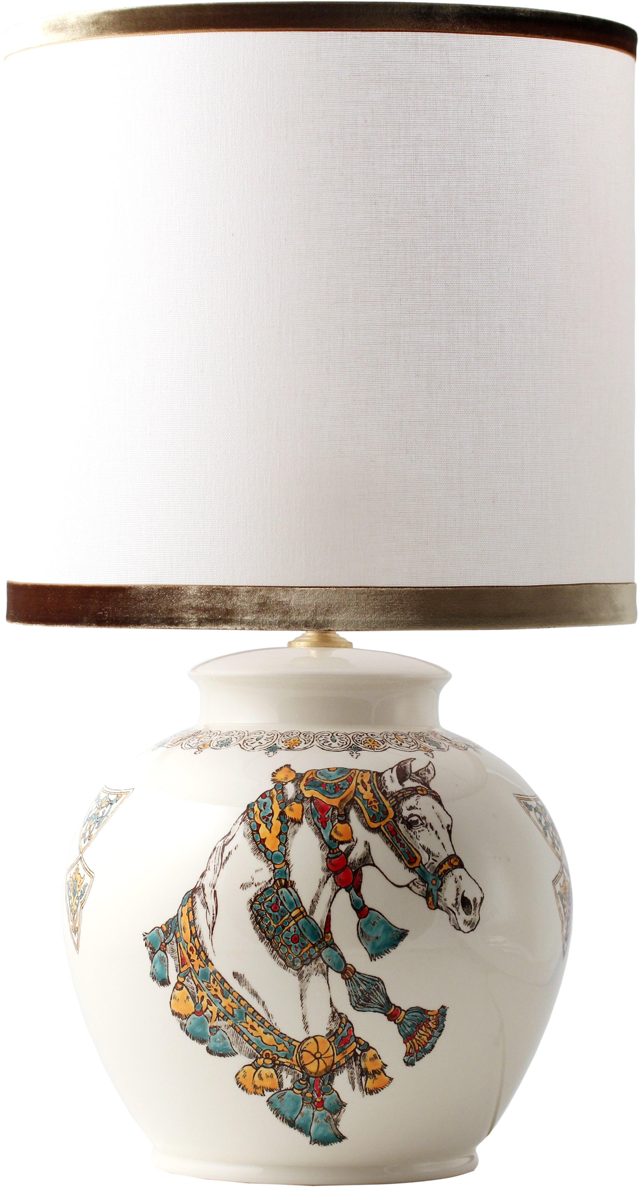 Lamp Cremone Hand Painted Chevaux Du Vent