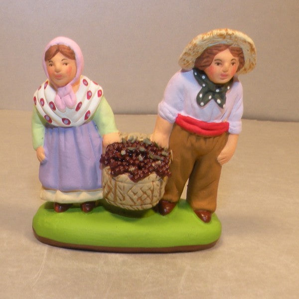 Couple of Children with Basket of Grapes , Didier, 7 Cm