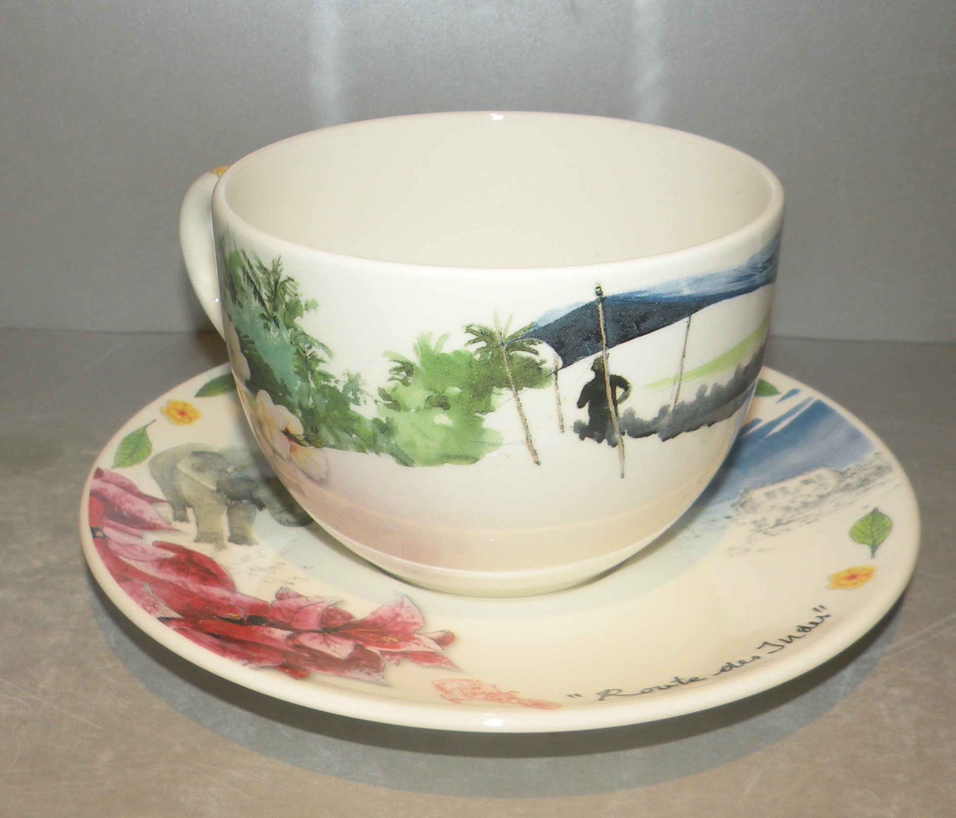 Jumbo Breakfast Cup & Saucer, Route des Indes
