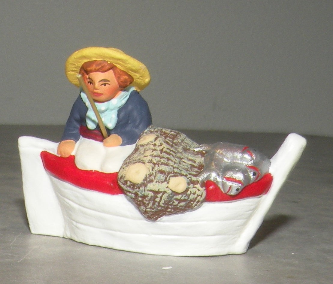 Fisherman in the boat , Didier 4 Cm