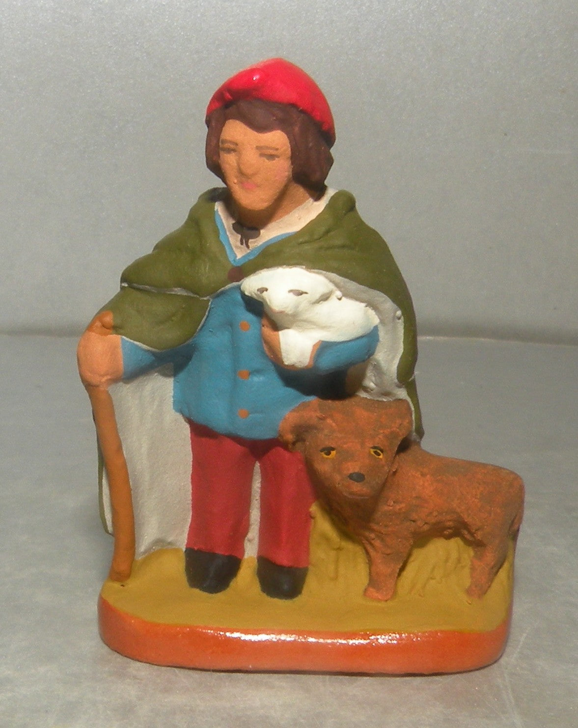 Shepherd with Lamb and Dog Fouque 4 Cm