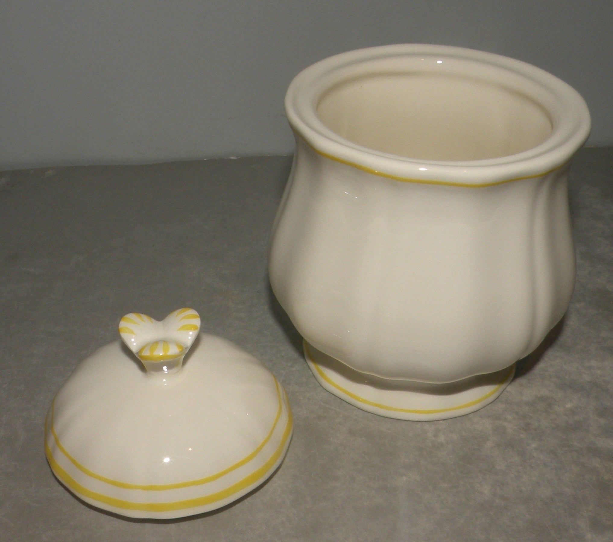 Covered Sugar Bowl ,  Filets Hand Painted