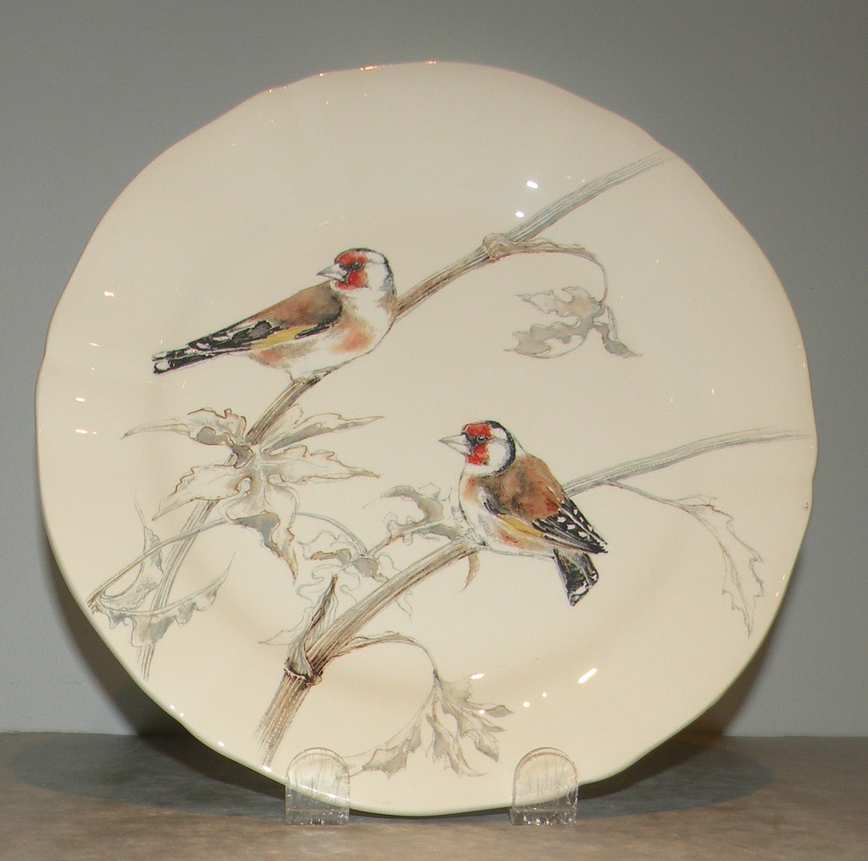 Dessert Plate Goldfinch ,  Les Oiseaux de la Foret