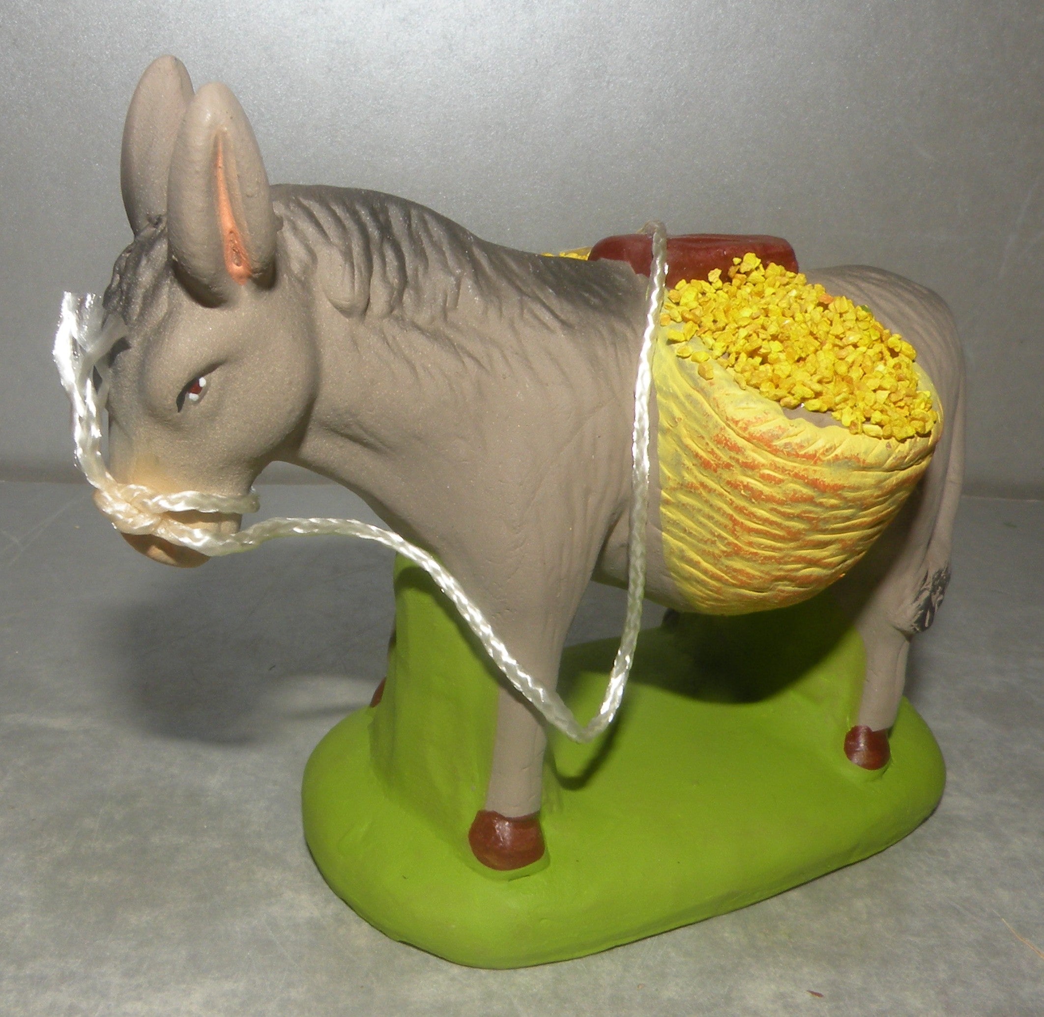 Donkey Carrying Basket Of  Mimosa,  Didier , 10 Cm