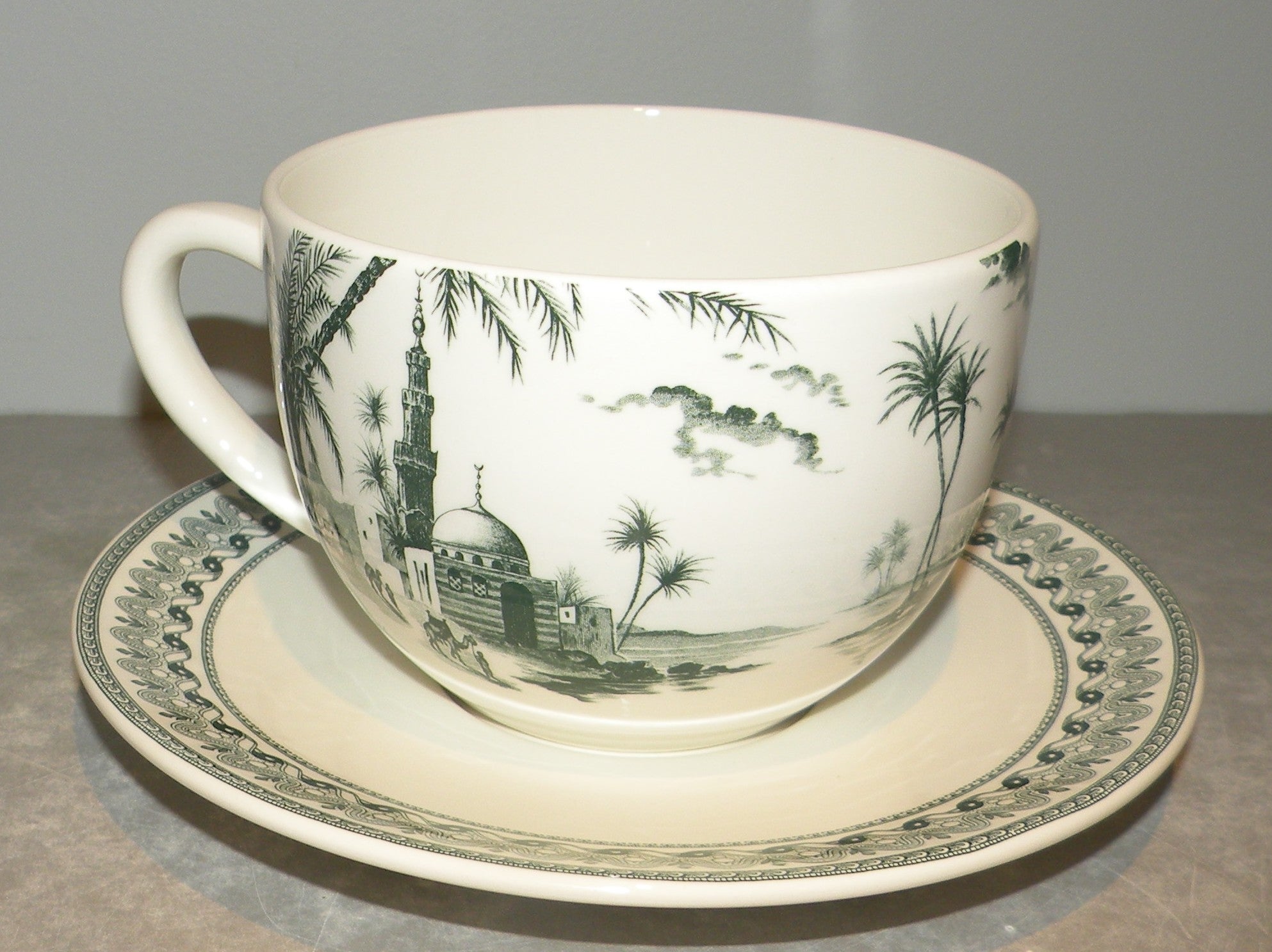 Jumbo Breakfast Cup & Saucer , Vue d'Orient , Les Depareillees