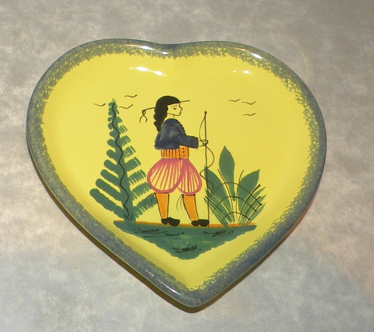 Heart Dish with Man , Soleil Yellow