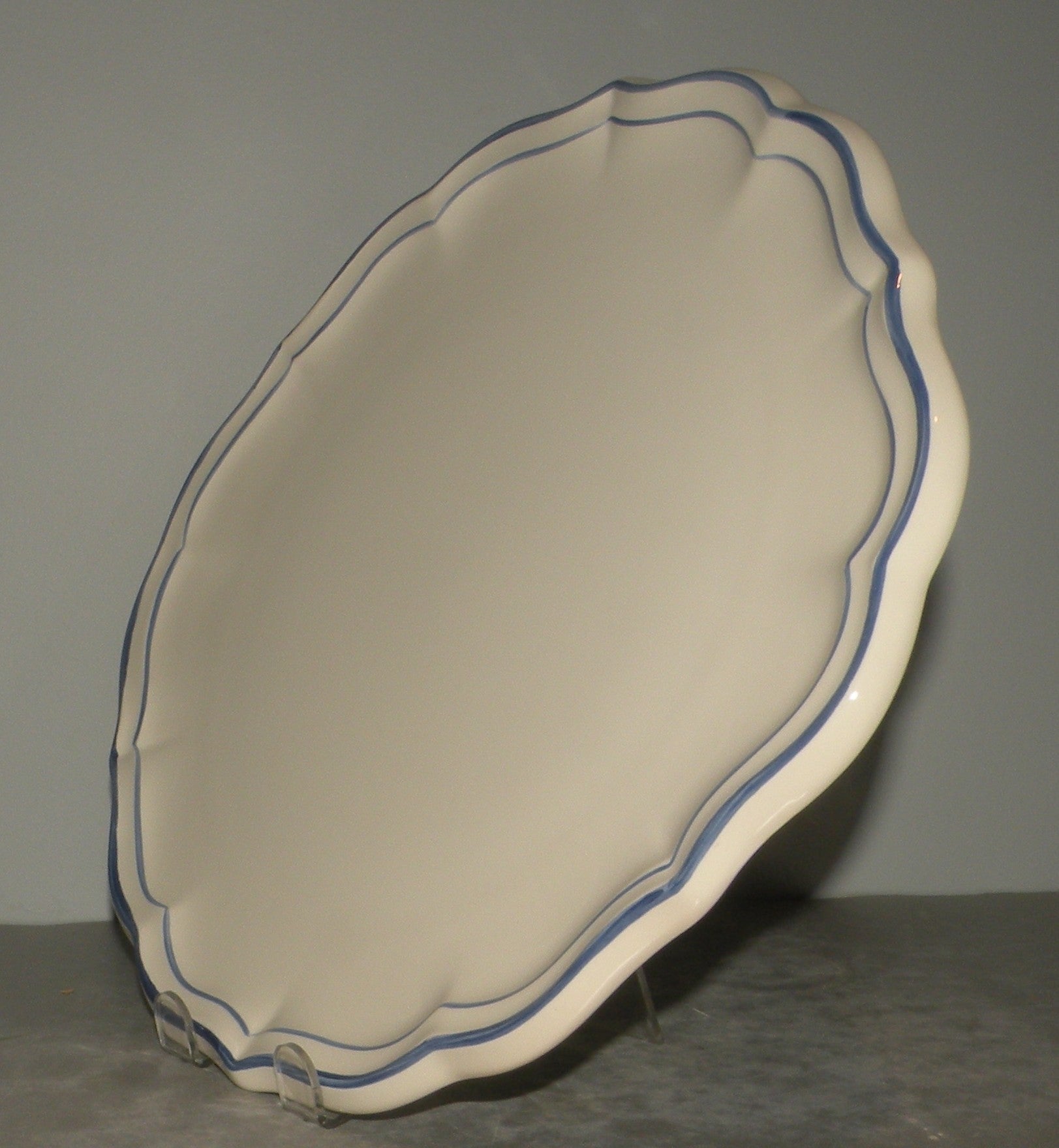 Eared Cake Platter, Filets Hand Painted