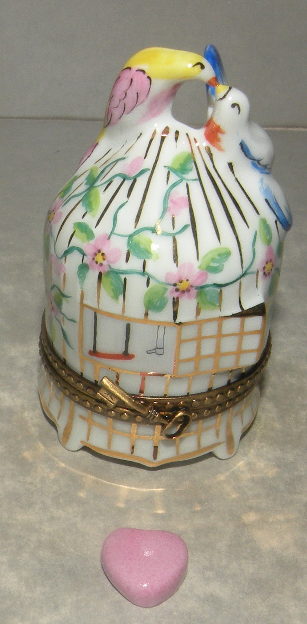 Cage with Birds and Heart, Limoges Box Number 62