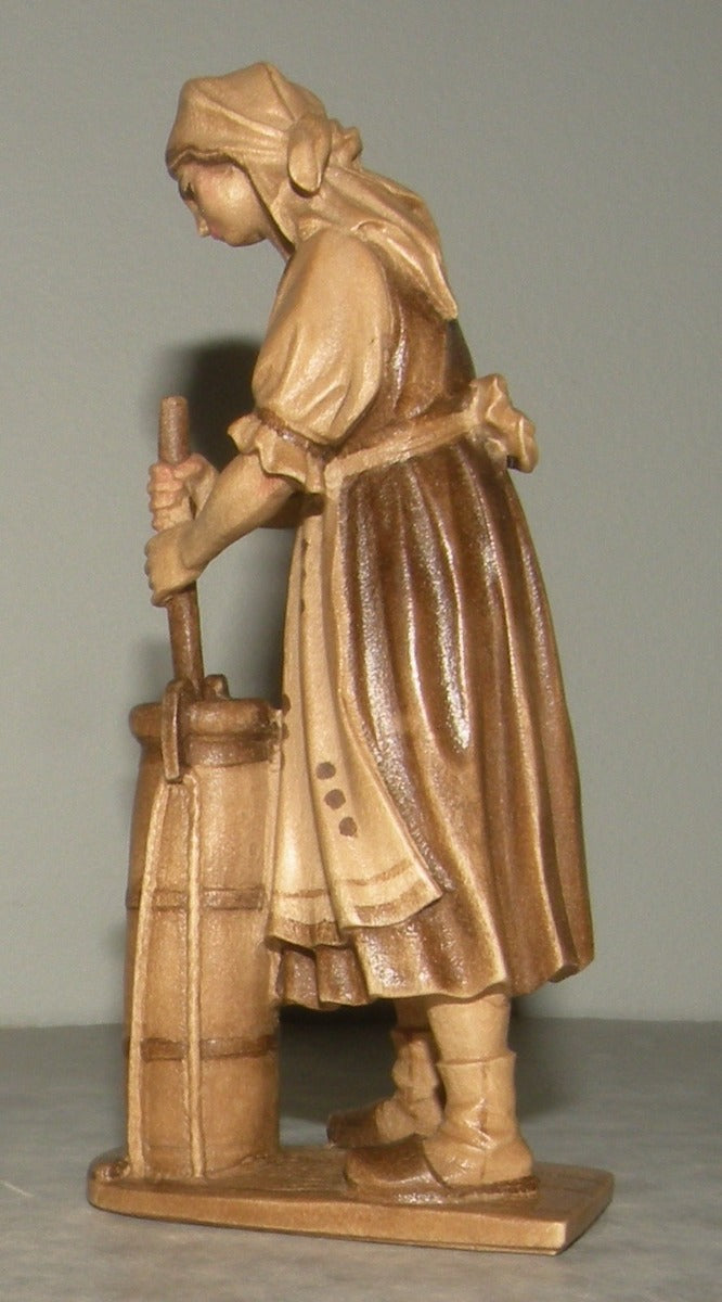 Woman making butter , Rustic ZF Finish