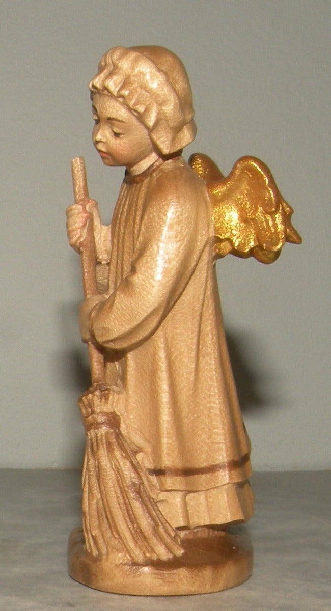 Angel with Broom , Rustic ZF Finish