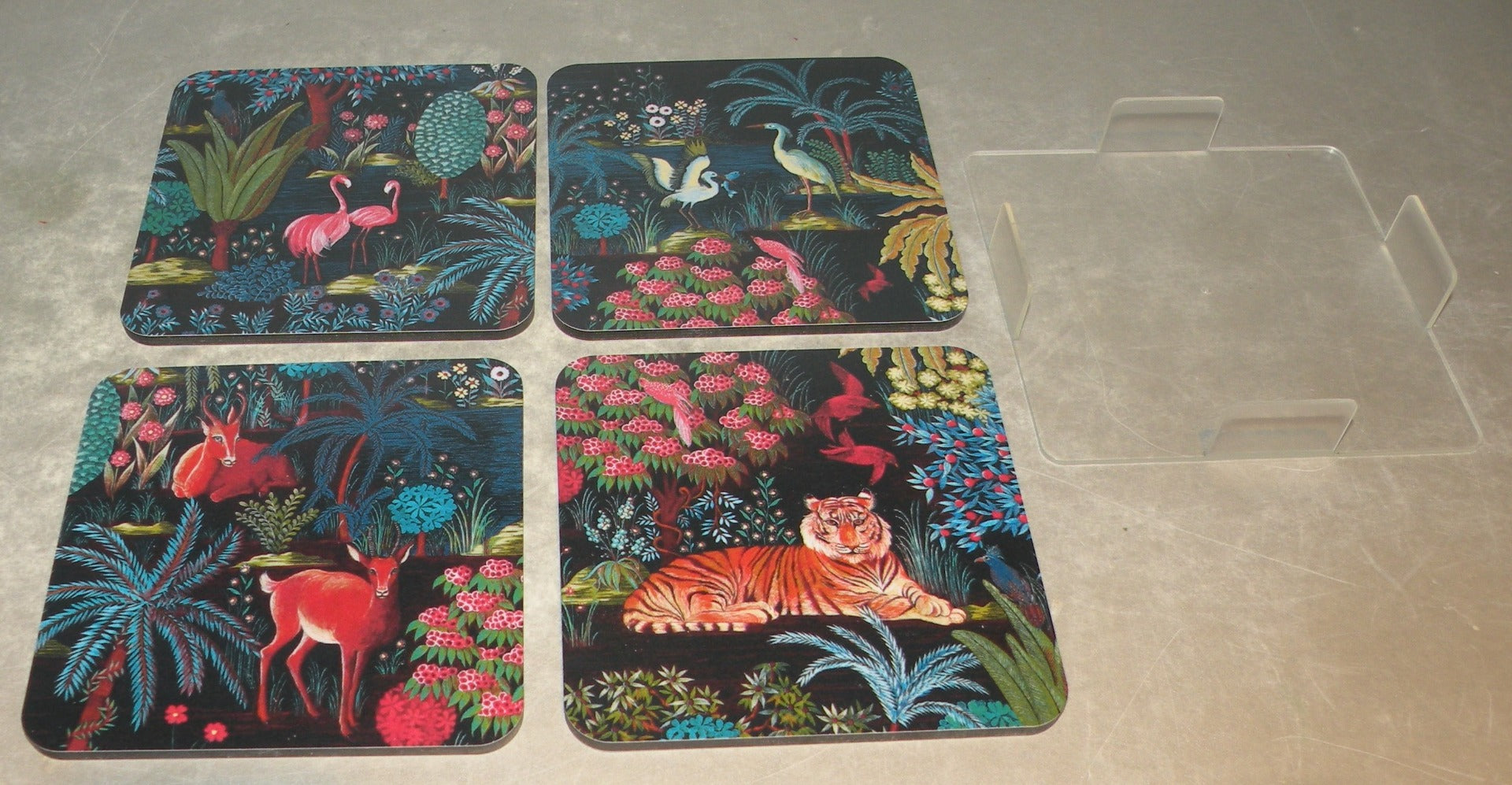 Set of 4 Glass Coasters,  Le Jardin du Palais