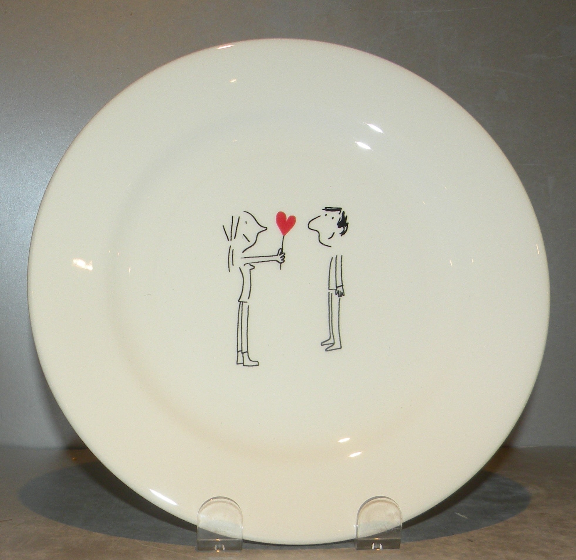 Dessert Plate Couple 1 Heart , Les Amoureux