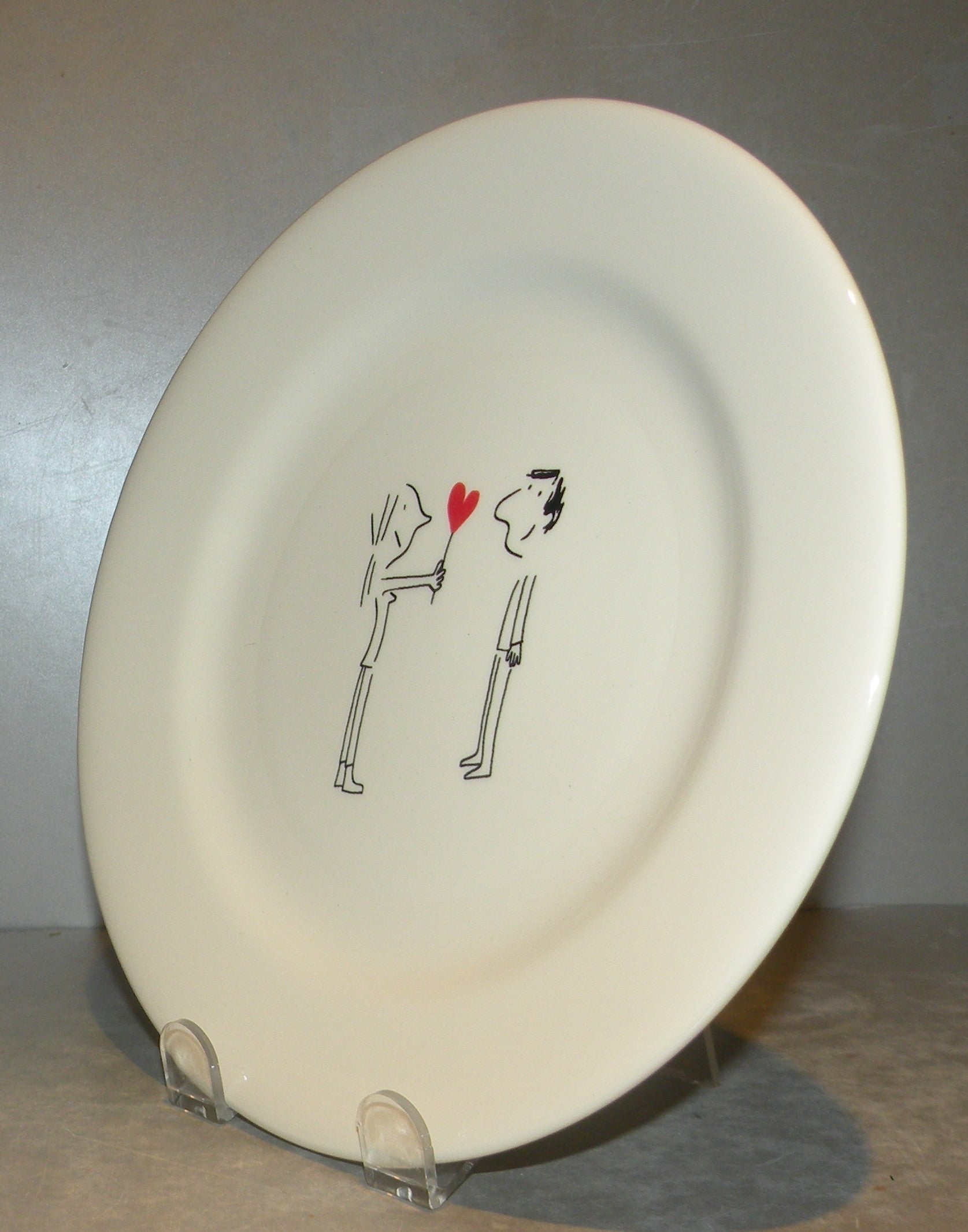 Dessert Plate Couple 1 Heart , Les Amoureux