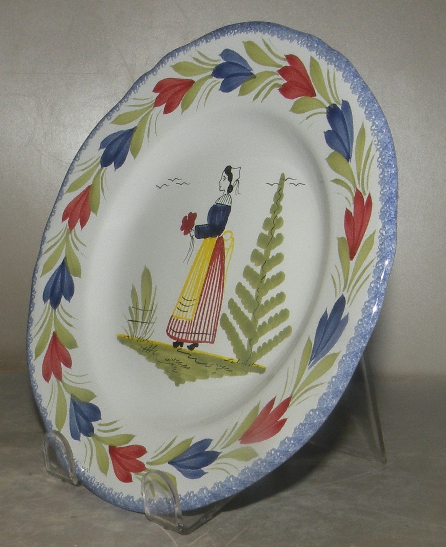 Scalopped Bread & Butter Plate with Lady Mistral Blue