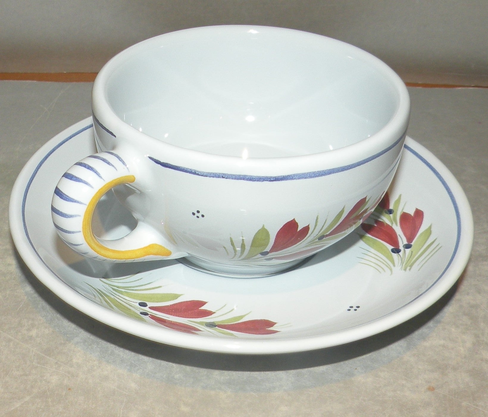 Tea Cup with Man & Saucer Mistral Blue