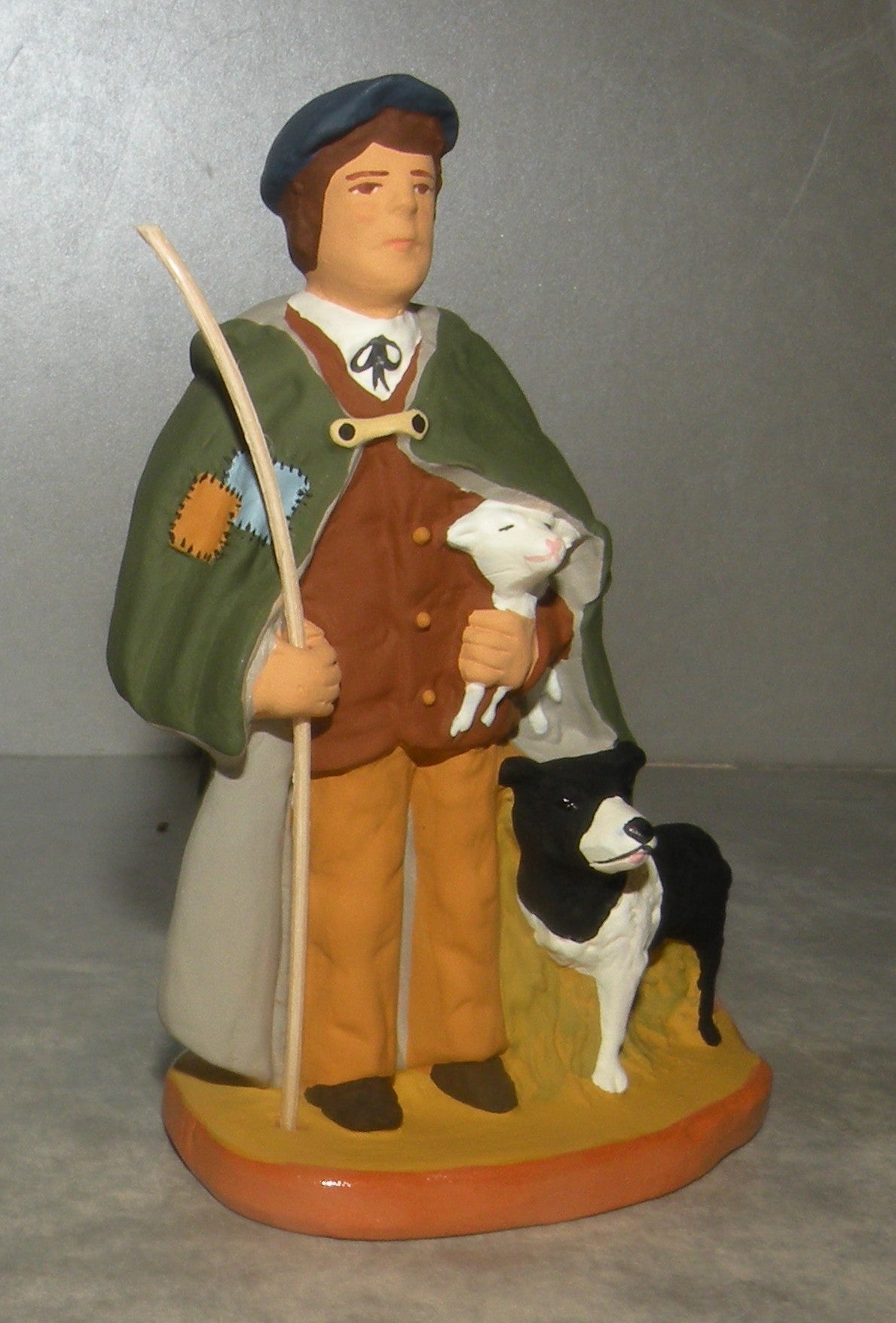 Sherpherd with Lam and dog ,  Fouque 9 Cm