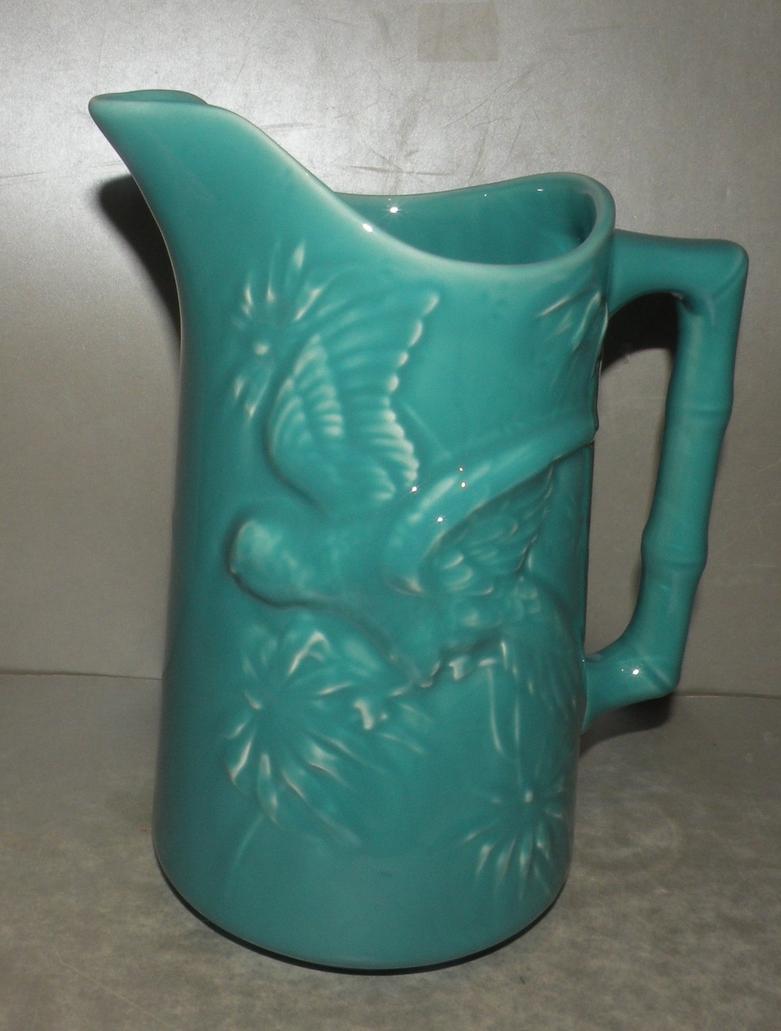Turquoise Parrot Pitcher, Gien