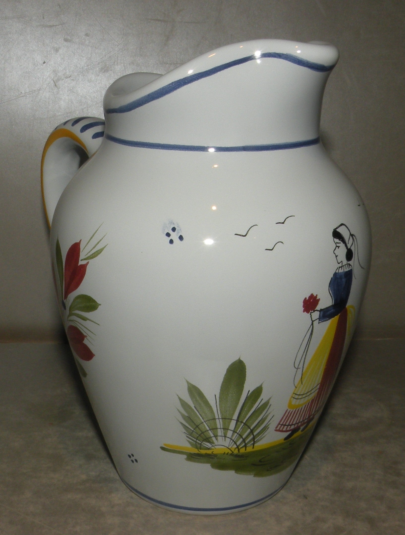 Pitcher with Lady, Mistral Blue