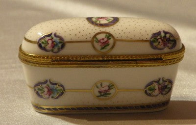 White Oval with Flowers, Limoges Box number 76