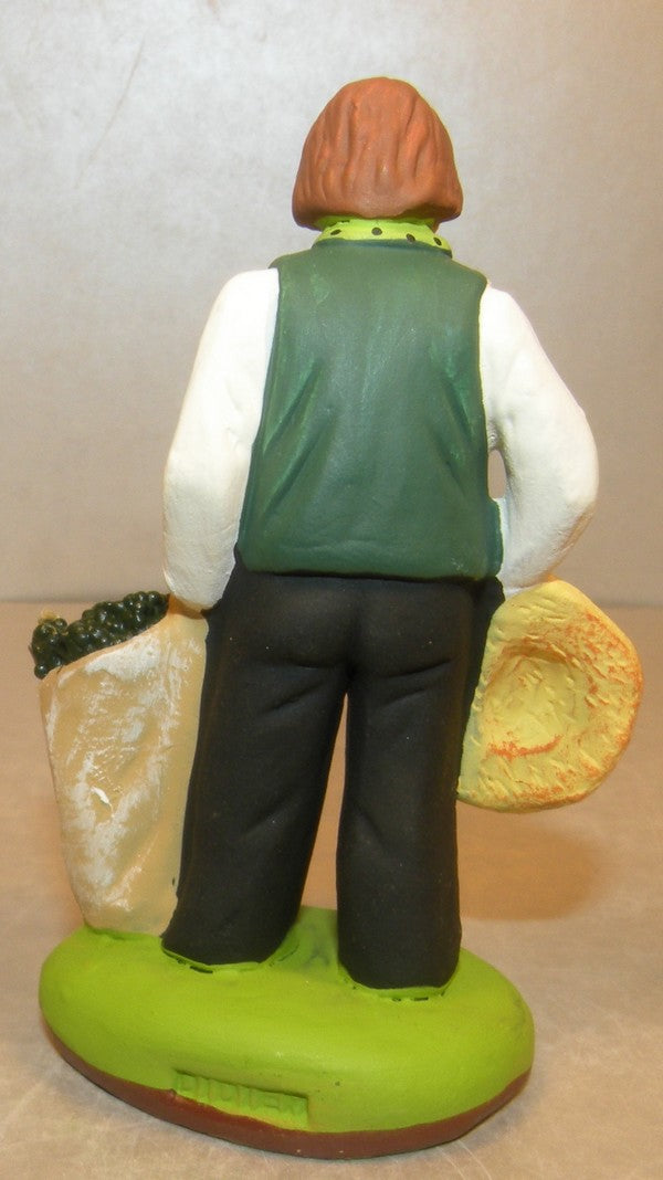 Man Gathering olives with is bag , Didier, 7 Cm