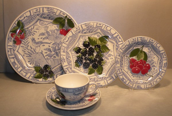 5 Pc. Place setting, Oiseau Bleu Fruits – Claude Berry