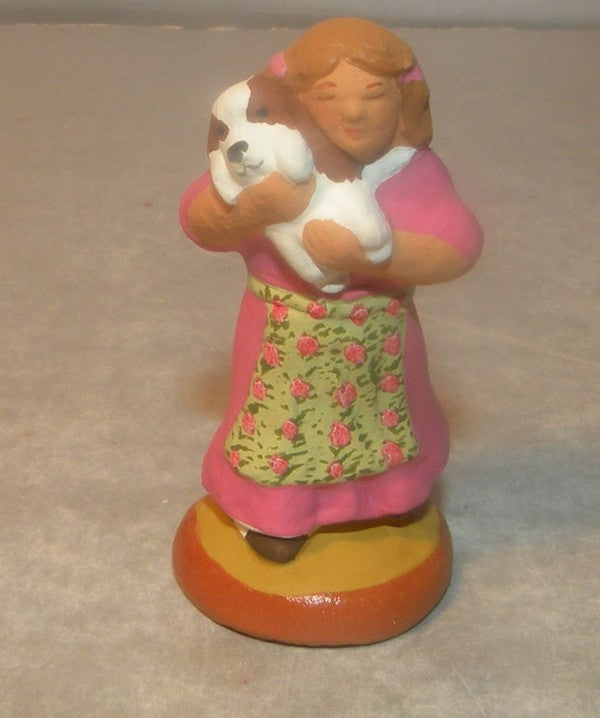 Little girl with her pet , Fouque 6 Cm