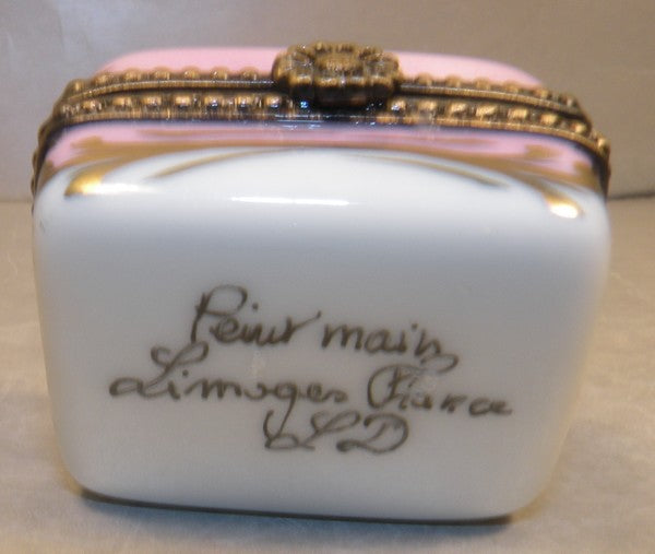 Rectangular with pink flowers, Limoges Box number 24