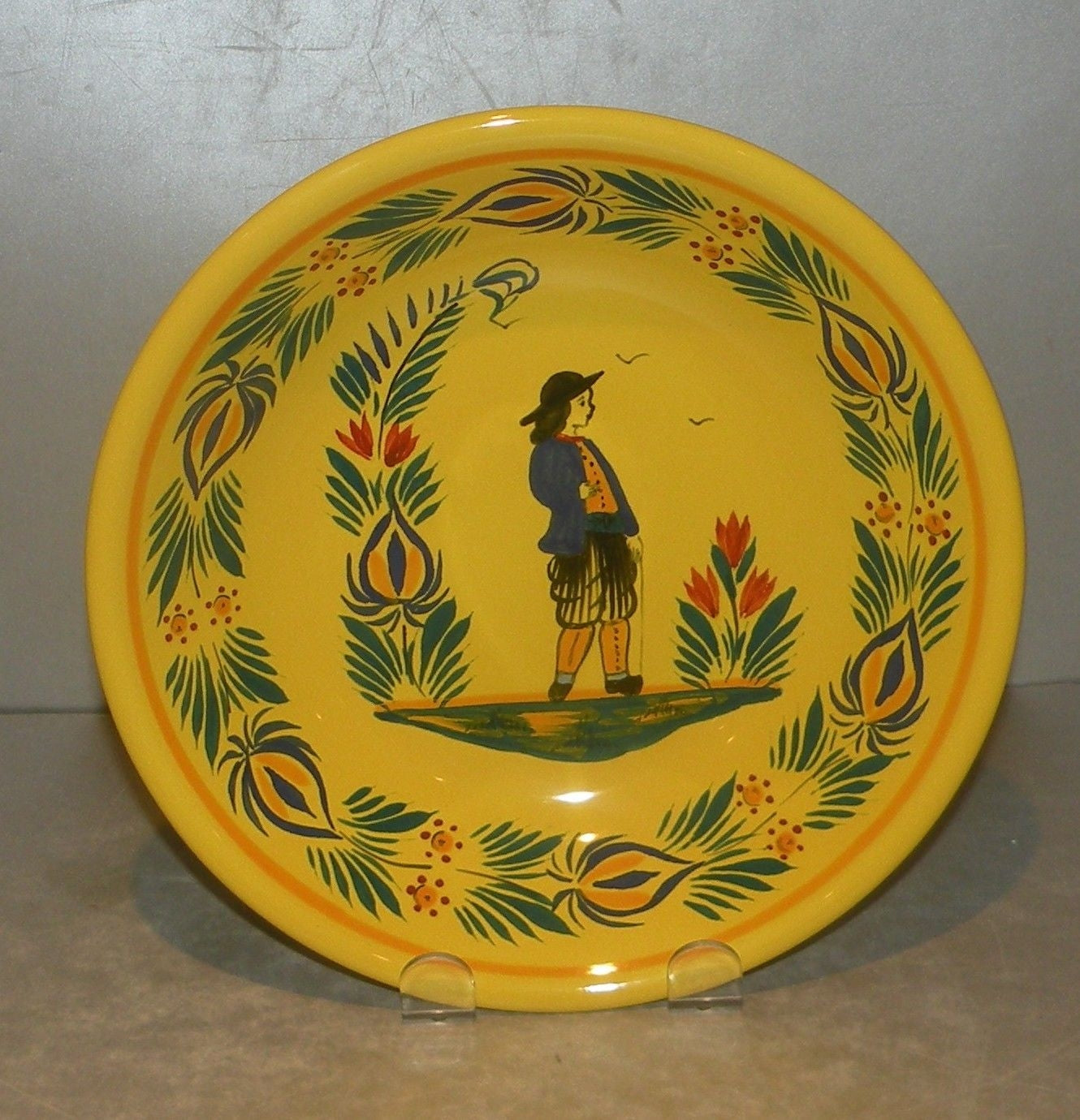 Soupe Plate with Man Jonquille , FAB Quimper