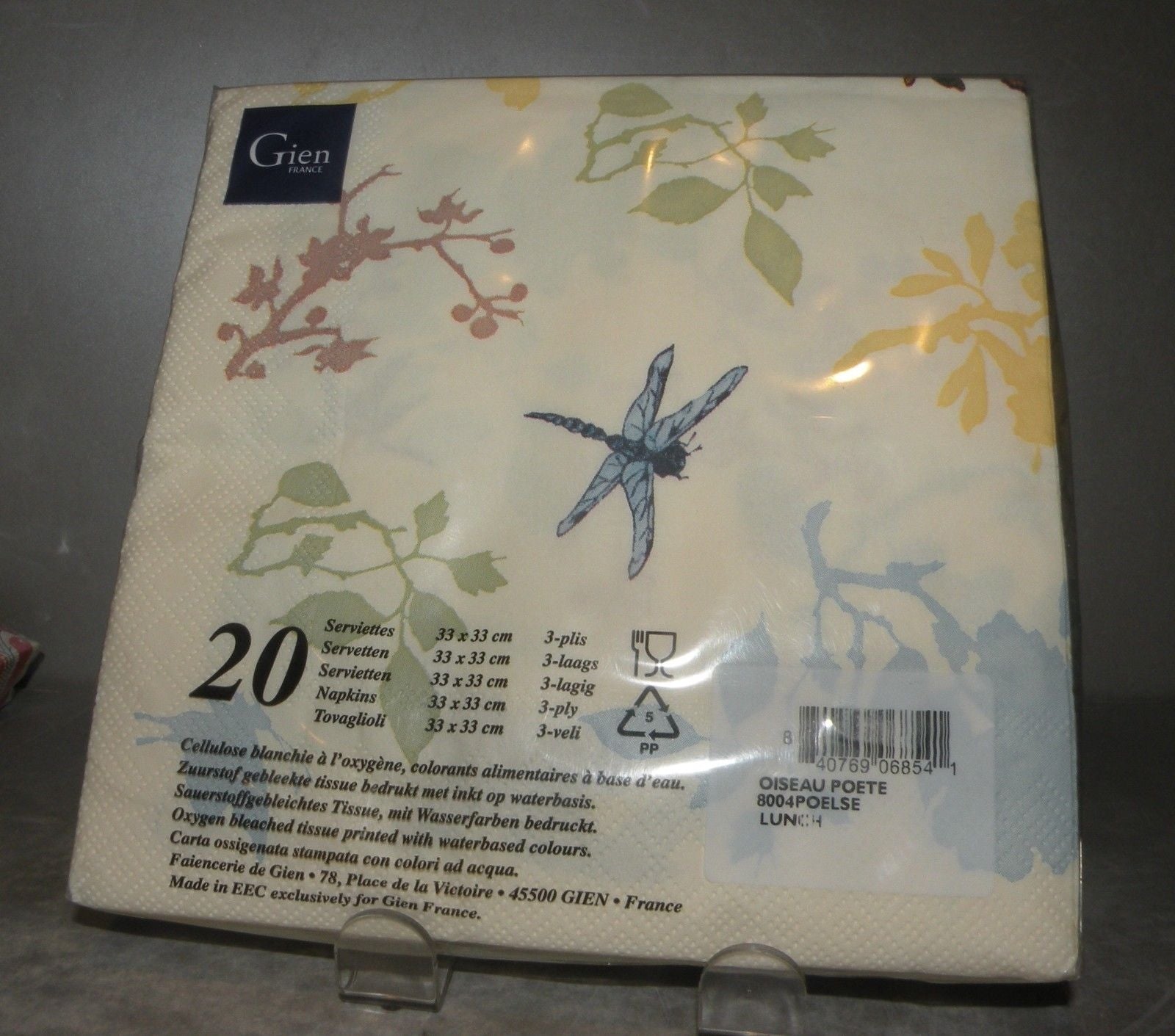 Pack of 20 Paper Napkins Oiseau Poete