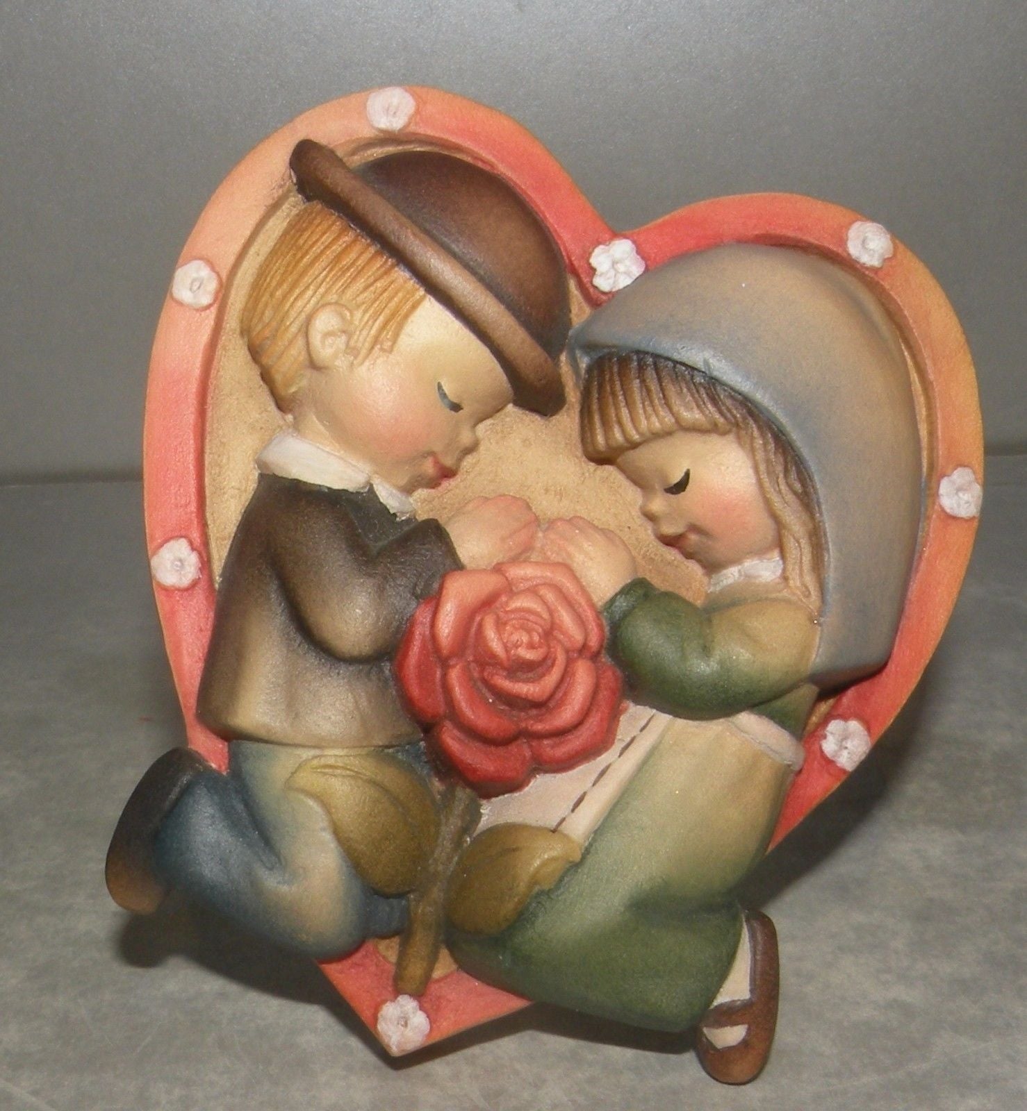 Wedding Heart Hand Carved Wood Piece Anri