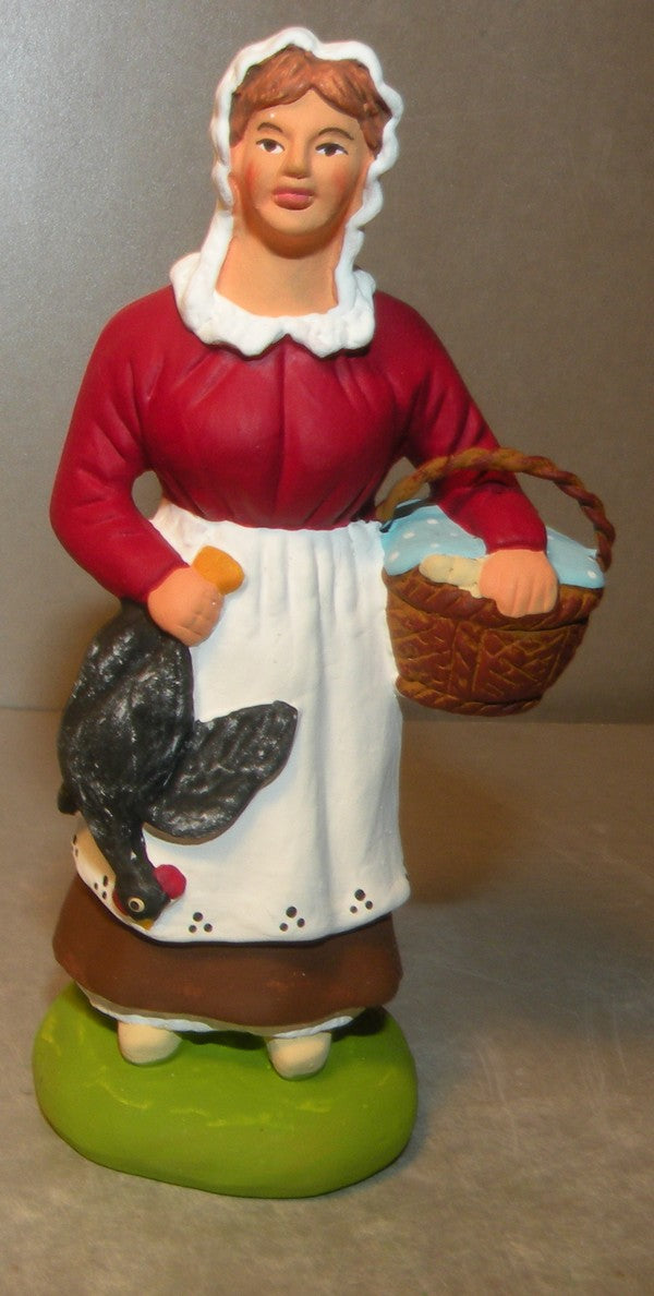 Woman with hen, Didier, 10 cm
